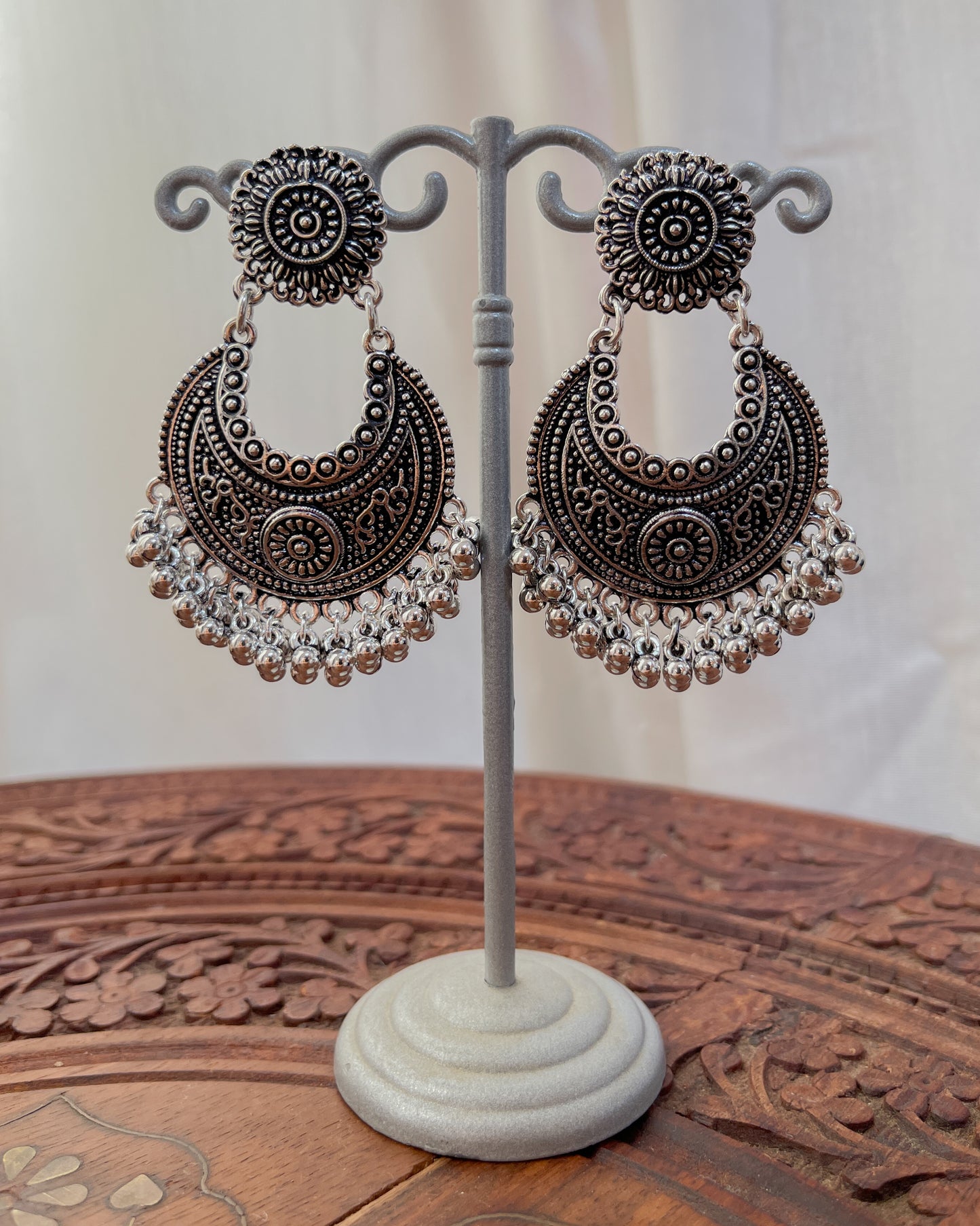 Bohemian Silver Statement Earrings