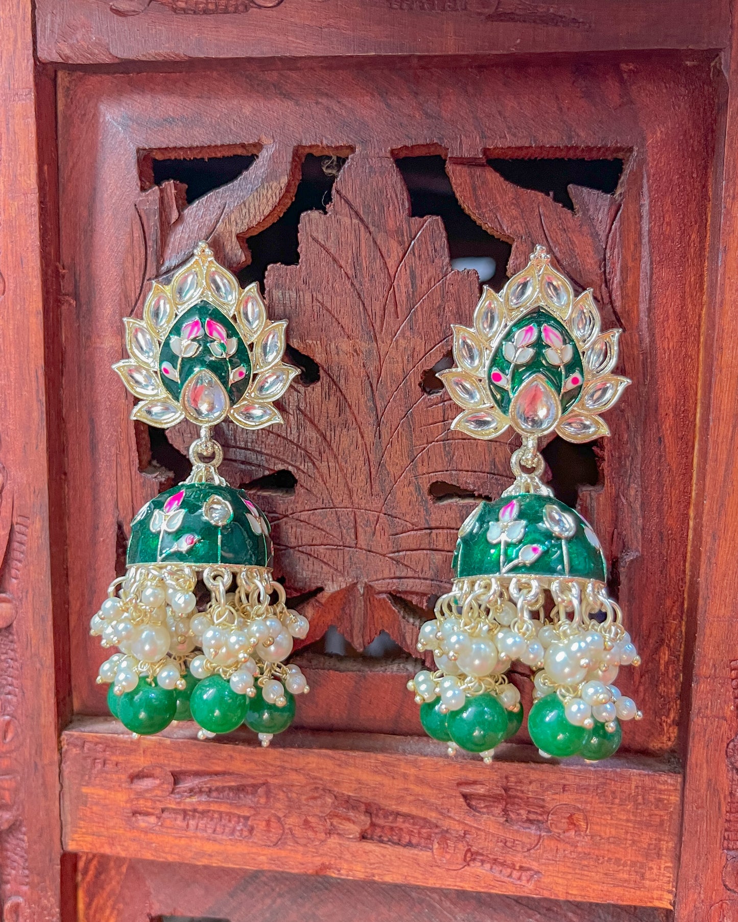 Boho enamel earrings