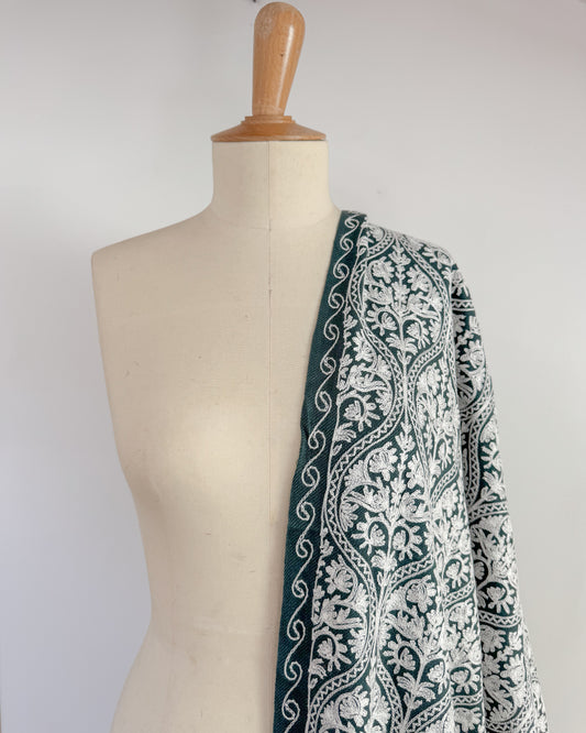 Fully Embroidered Winter Shawl