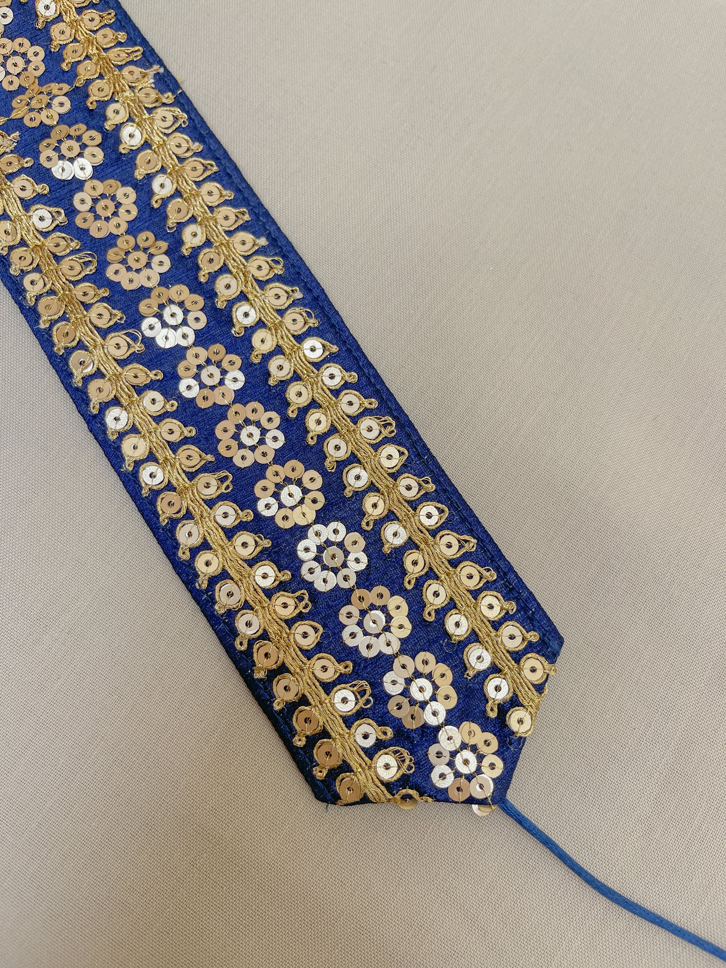 Bohemian embroidered obi belt with tassels