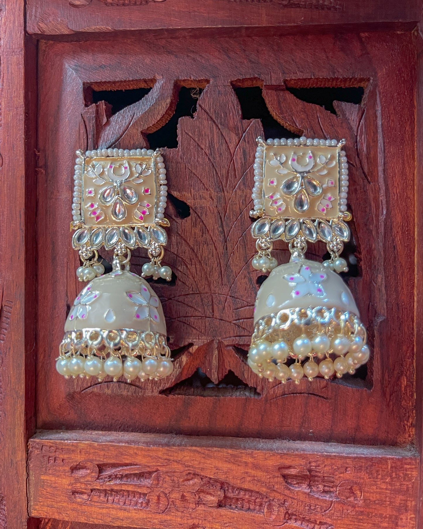 Boho enamel earrings