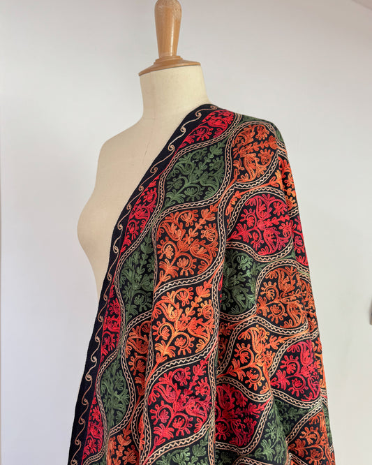 Fully Embroidered Winter Shawl