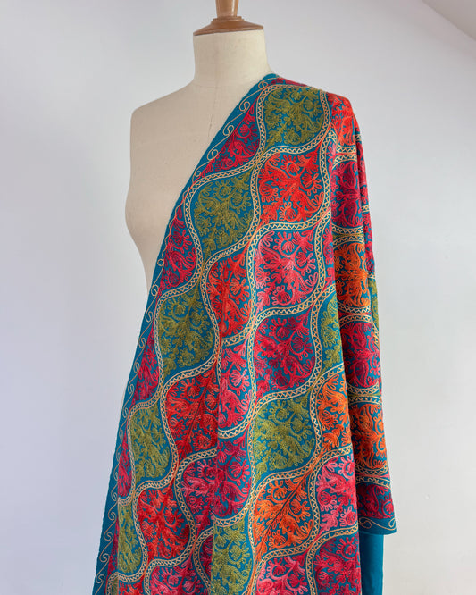 Fully Embroidered Winter Shawl