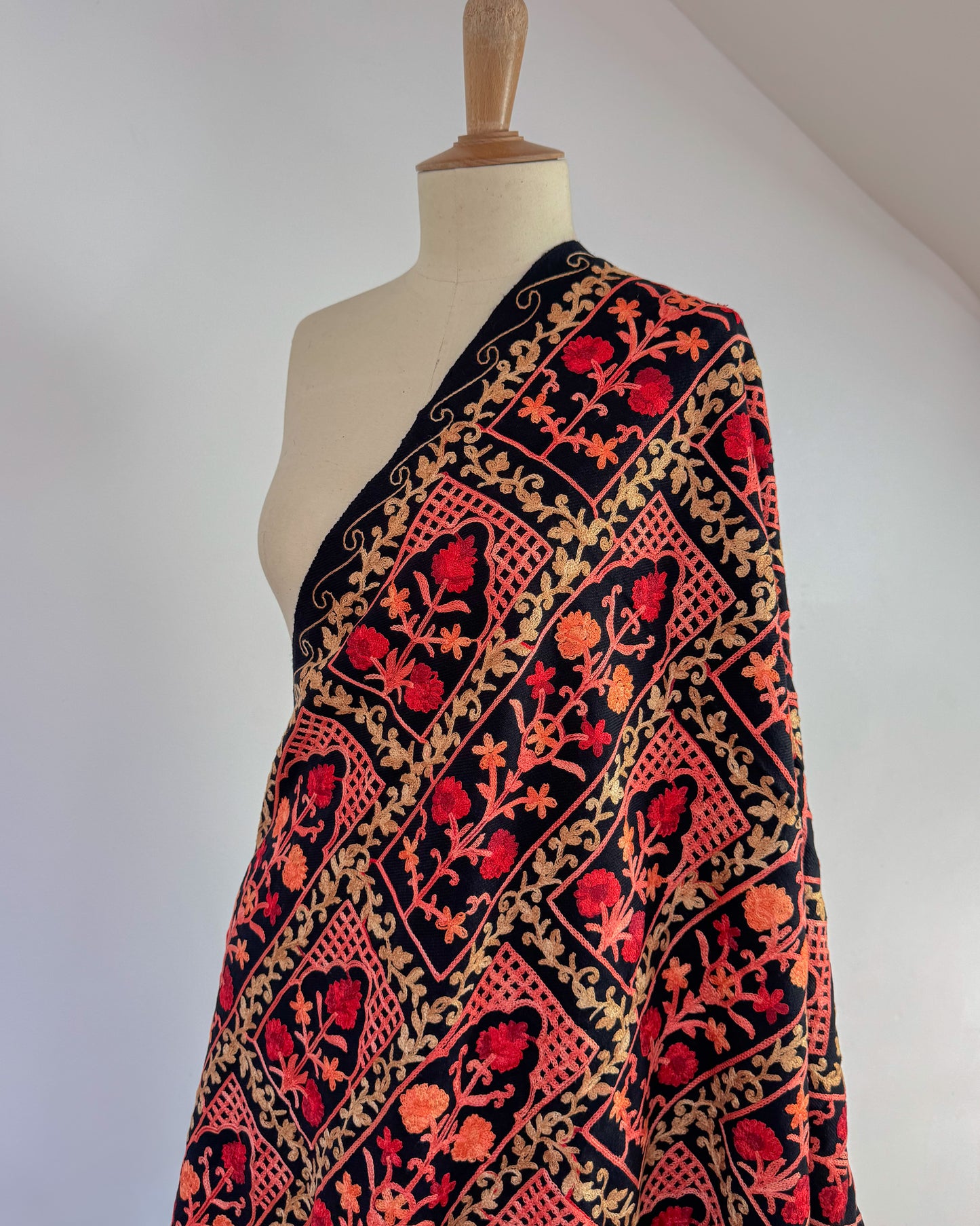Fully Embroidered Winter Shawl