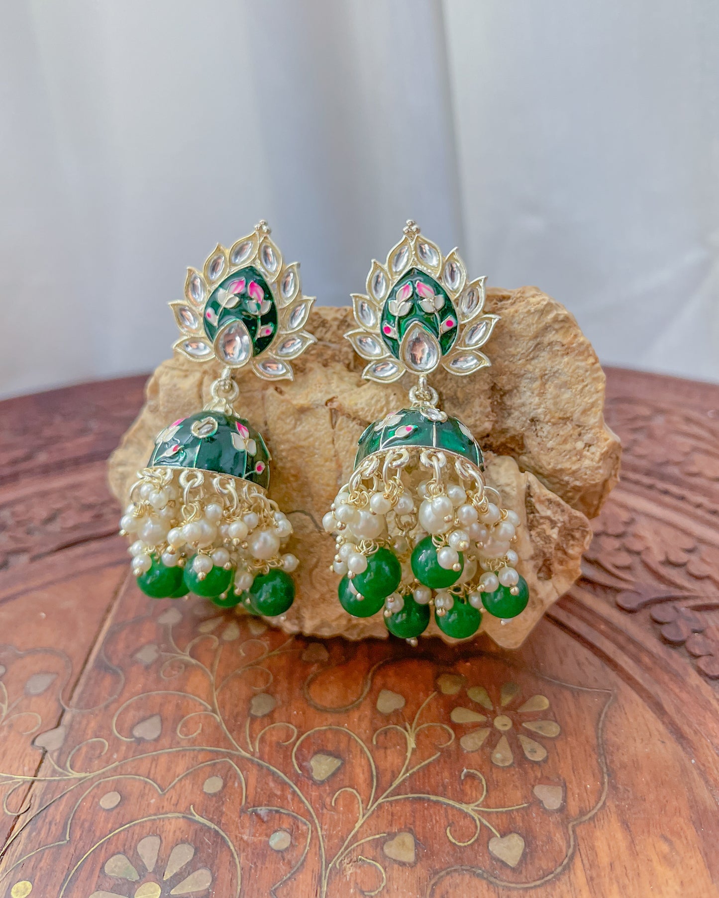 Boho enamel earrings