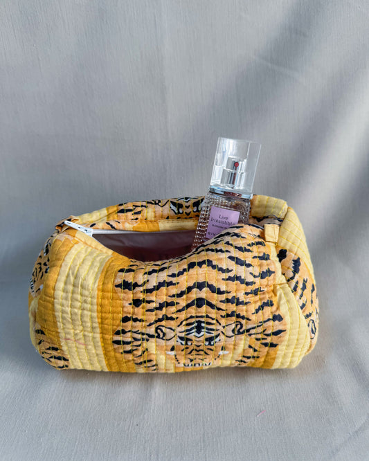 Tiger yellow l Handmade Quilted Cotton Bag
