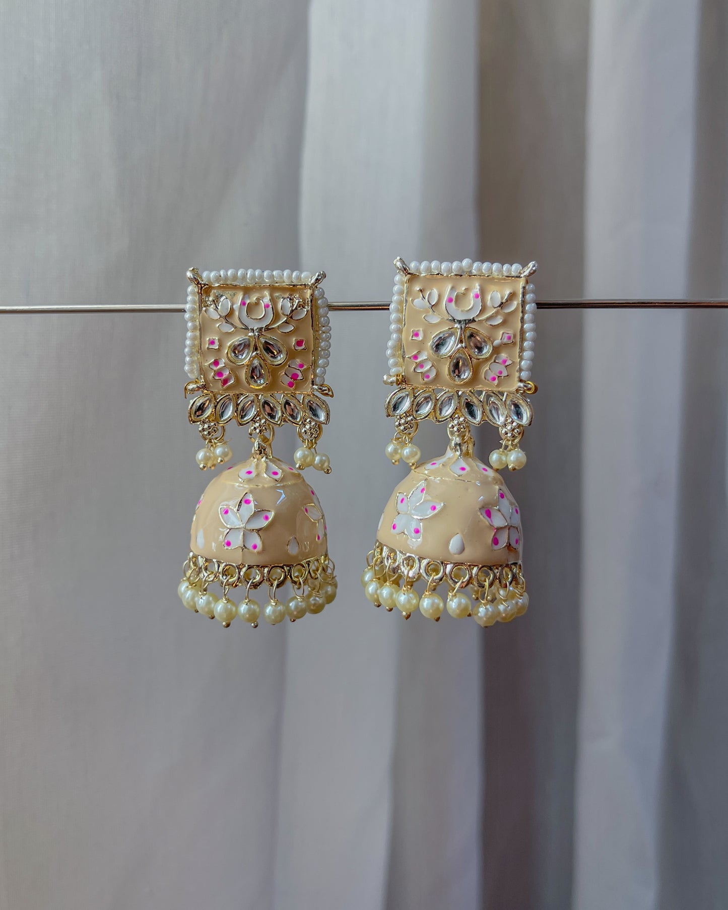 Boho enamel earrings