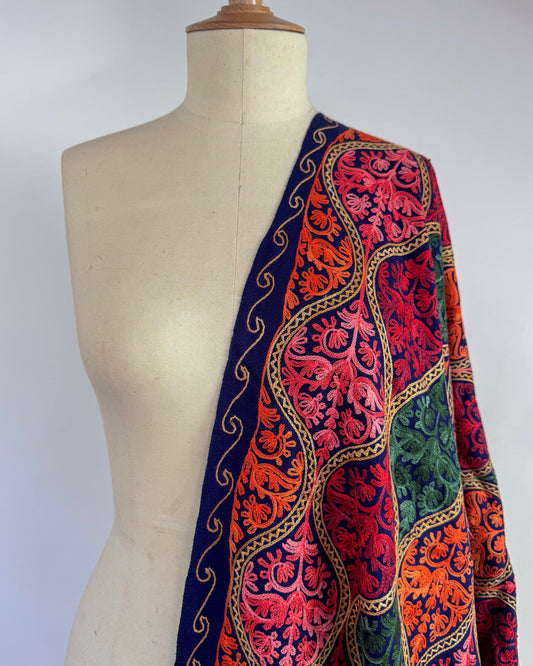Fully Embroidered Winter Shawl