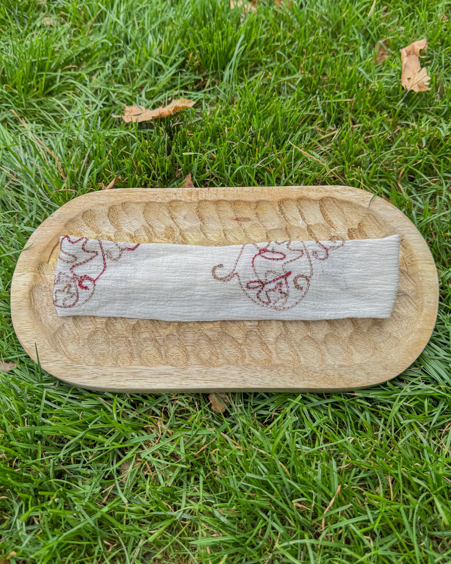 Upcycled fabric headband