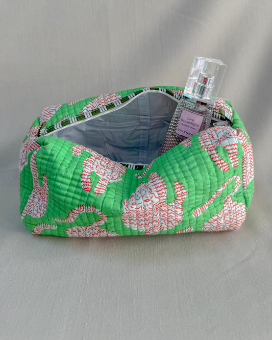 Green tiger l Handmade Quilted Cotton Bag
