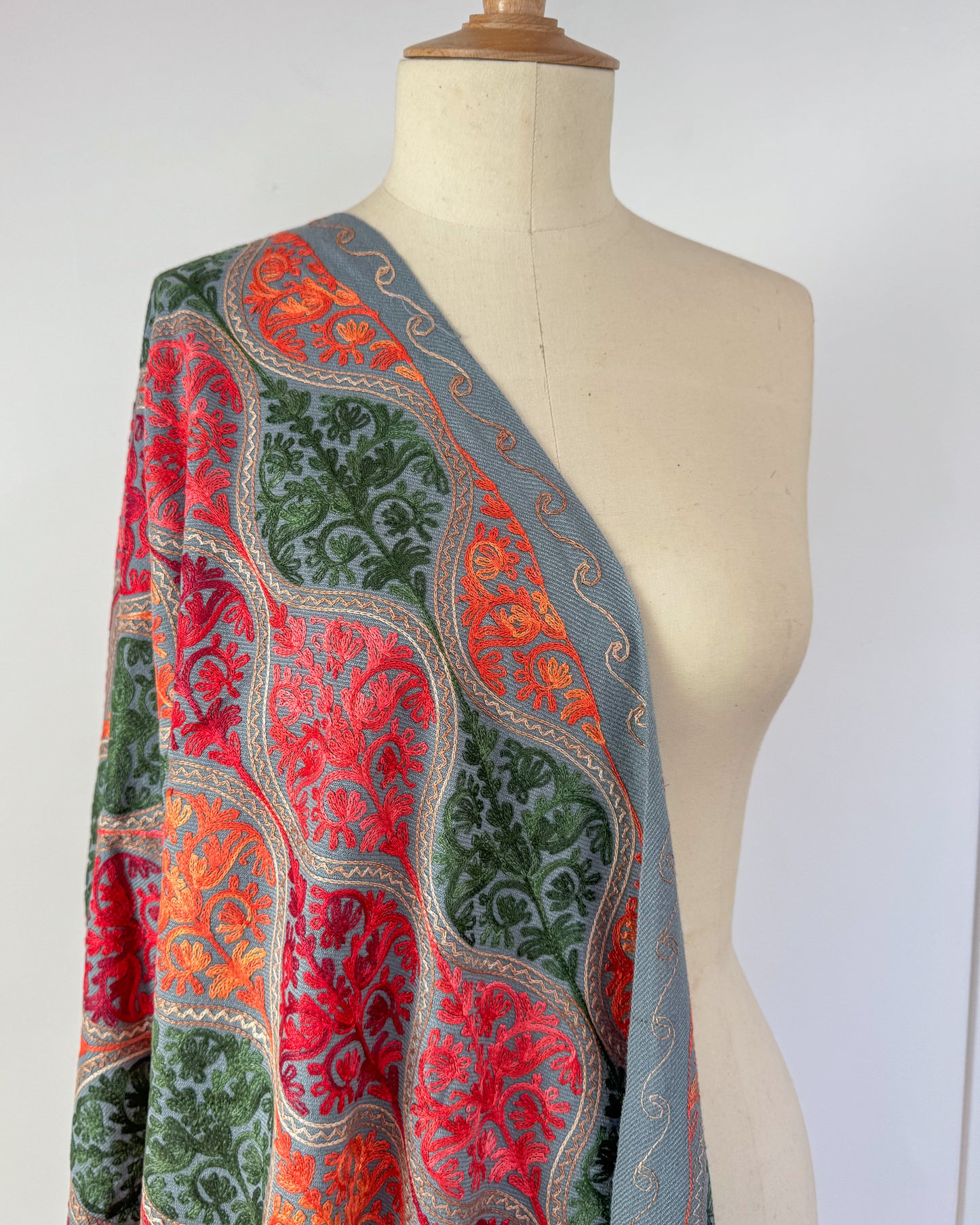 Fully Embroidered Winter Shawl