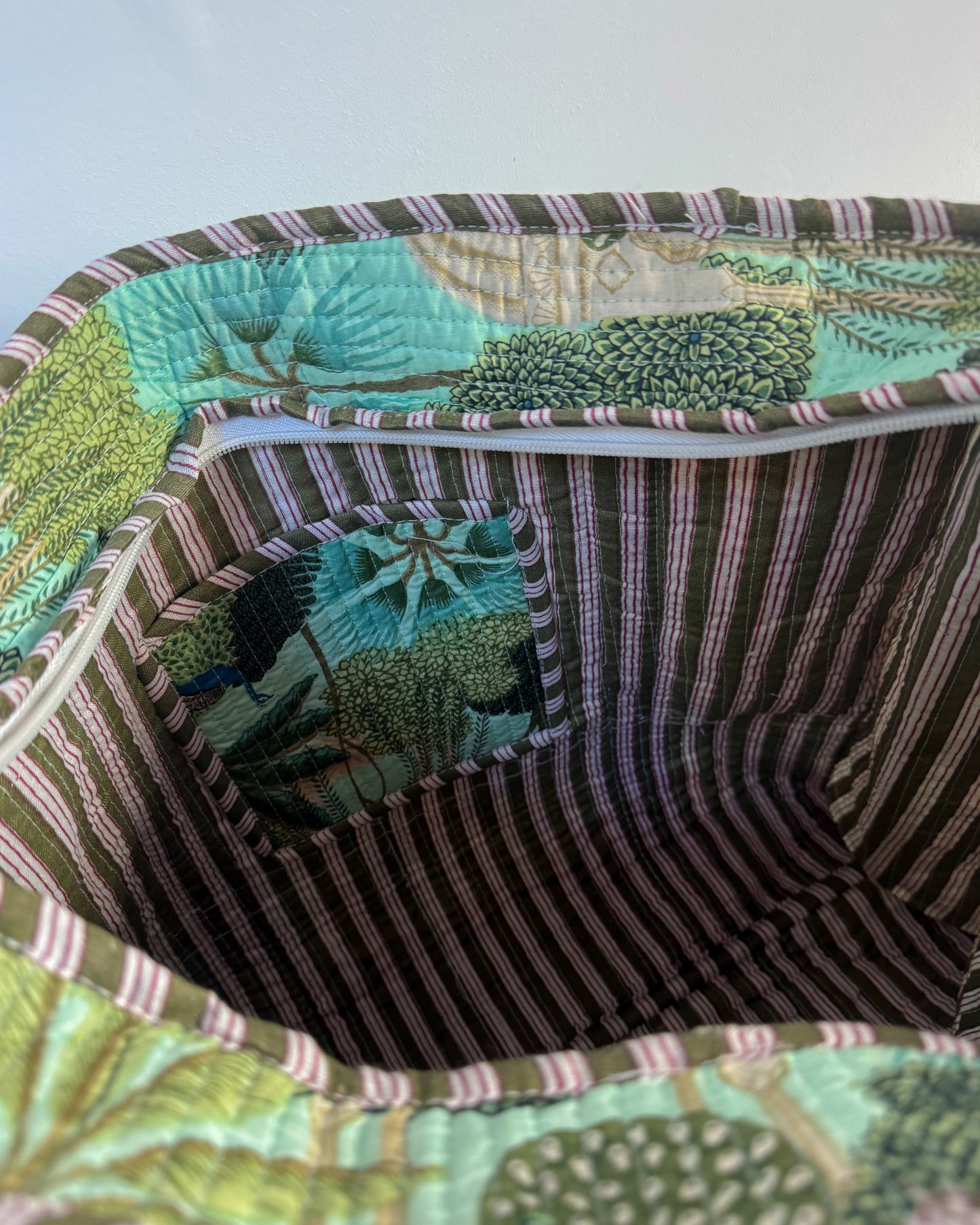 Mughal garden l Big tote bag in quilted cotton