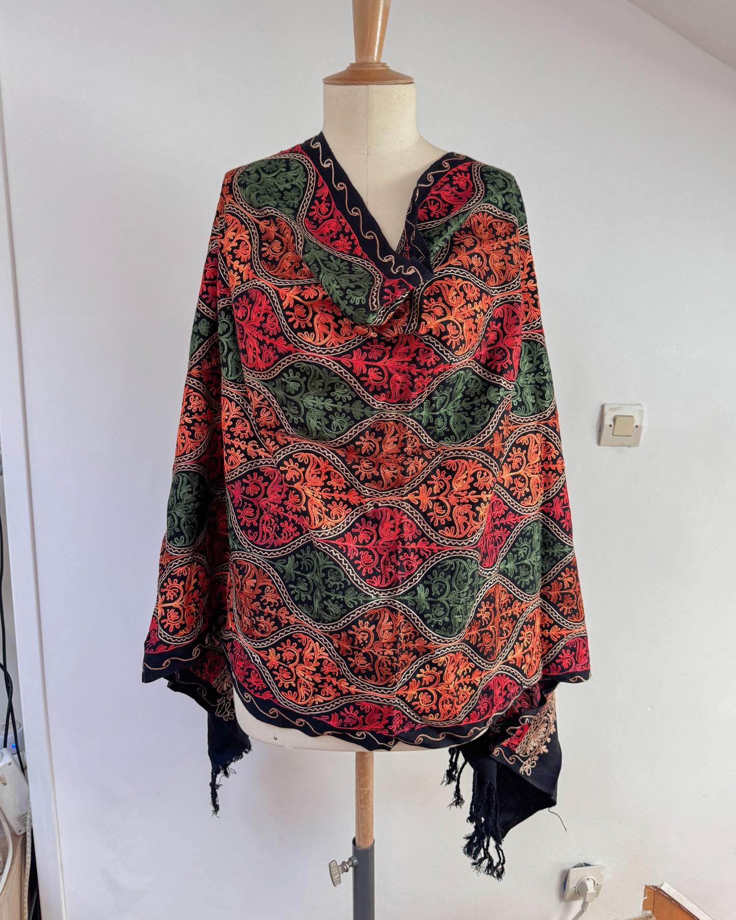 Fully Embroidered Winter Shawl