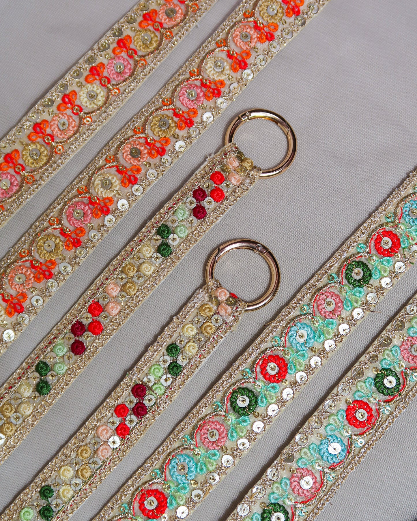 Embroidered crossbody strap for phone