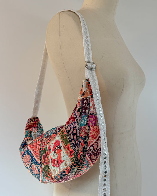 Packwork print bohemian crossbody bag