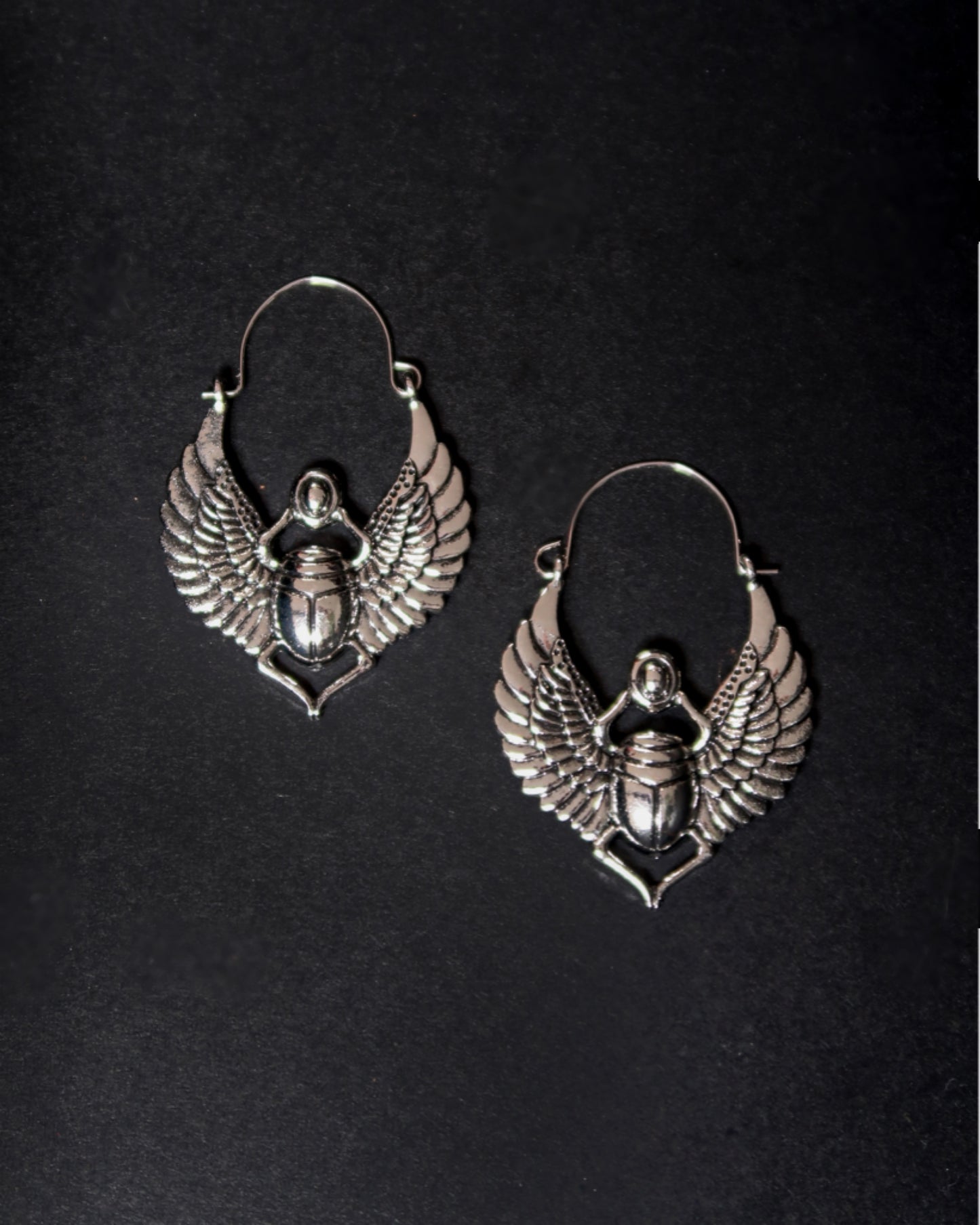 Silver Scarab Earrings – Egyptian