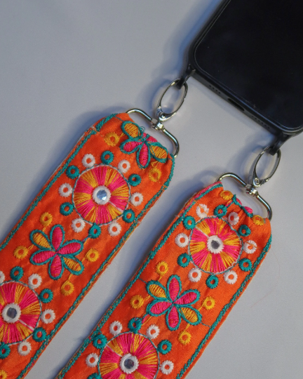 Colorful Embroidered Strap – For Phone, Camera or Purse