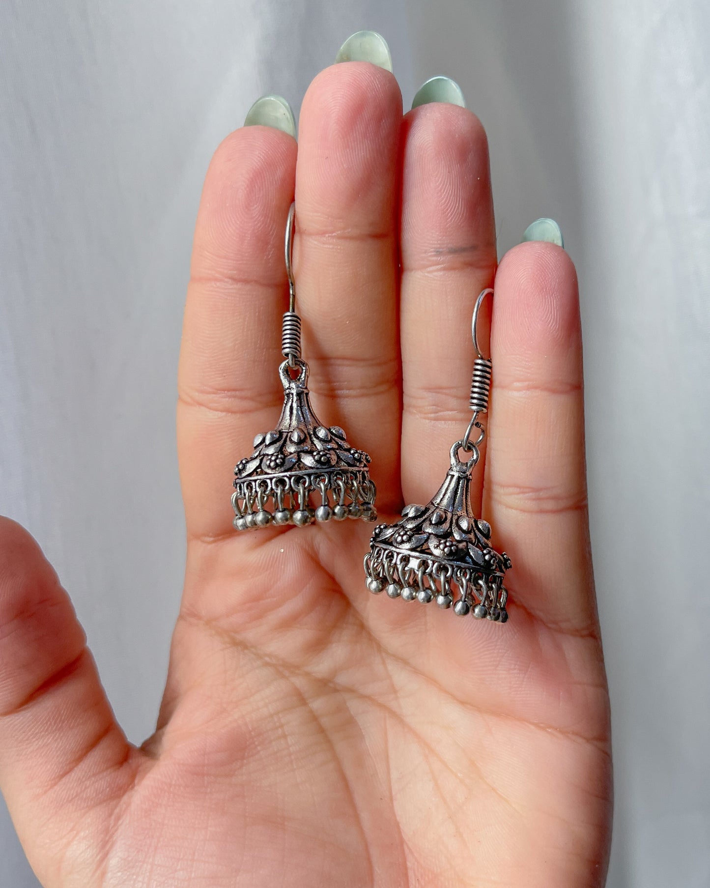 Silver lightweight jhumkas