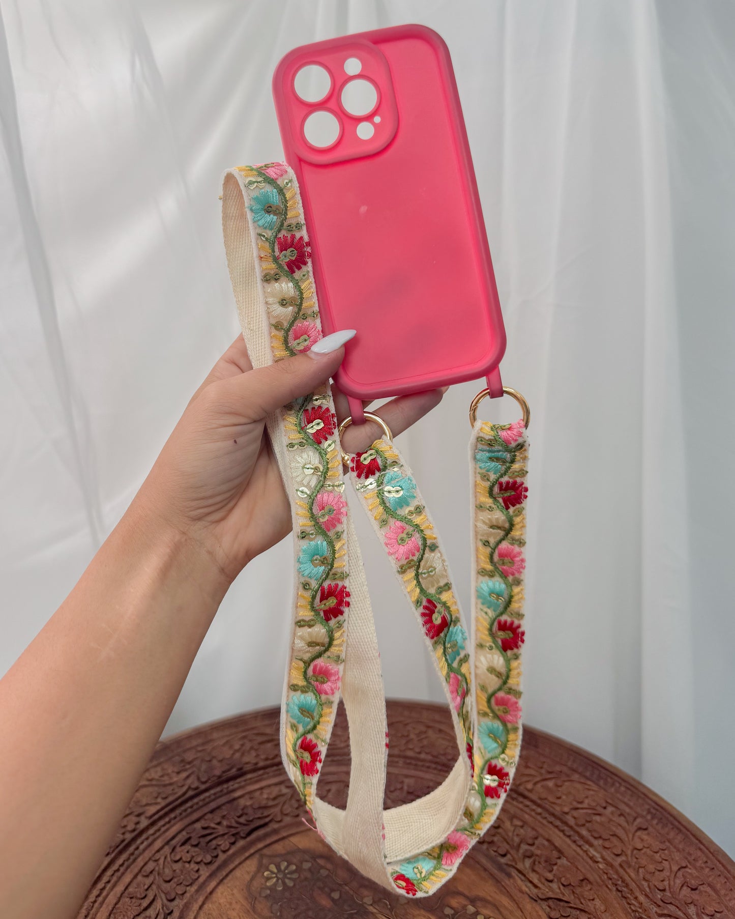 Embroidered strap for phone, bag or camera