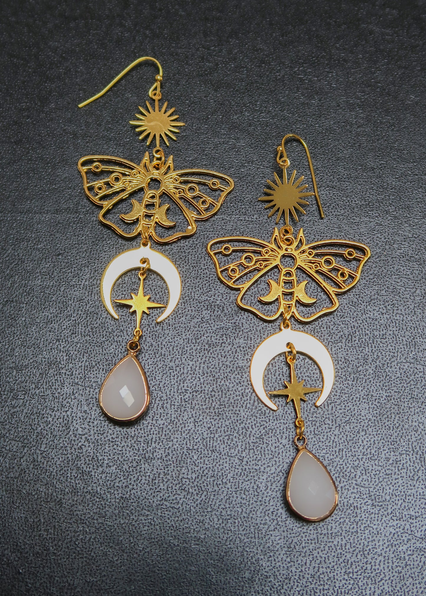 Moth golden earrings