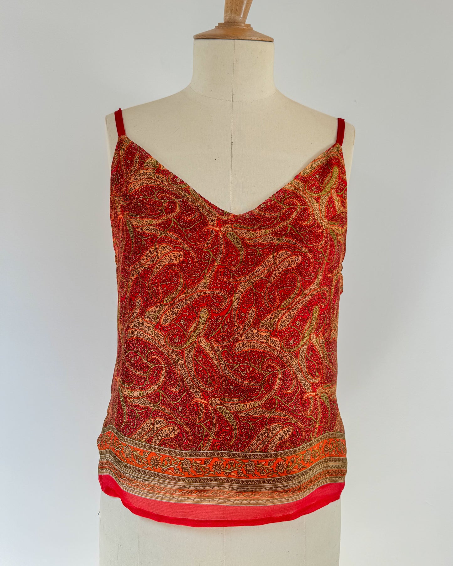 Satin cami top | Vibrant red