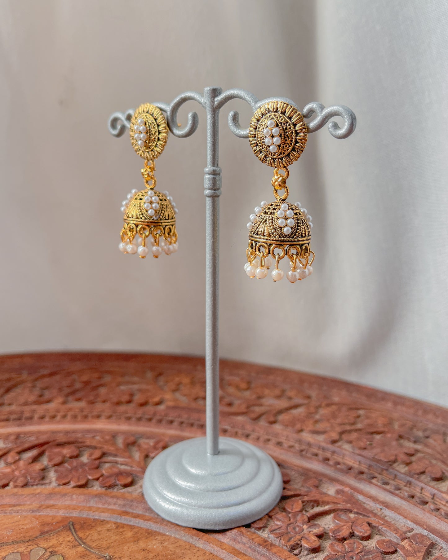 Jhumkas dorées 