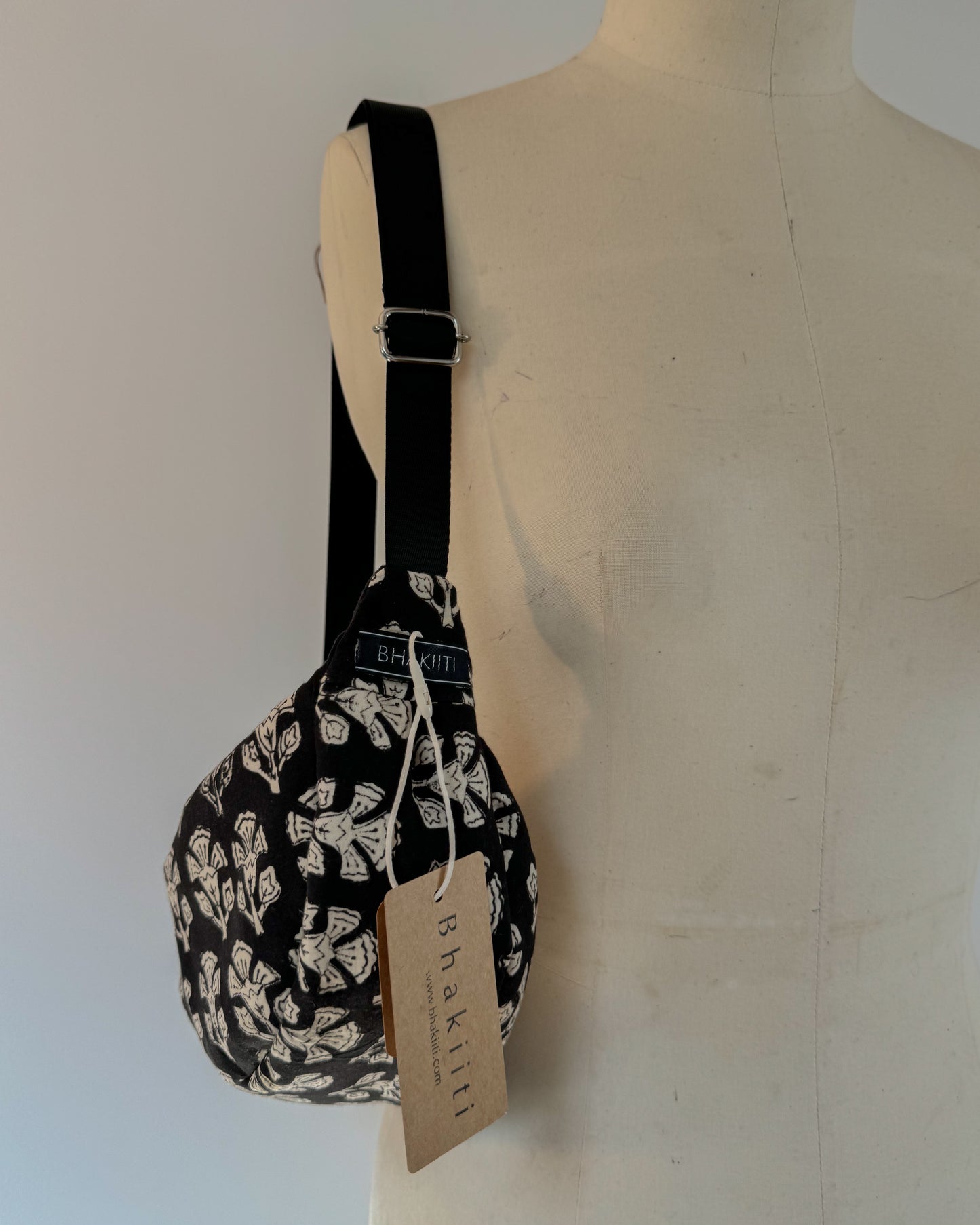 Black block print shoulder | crossbody bag.