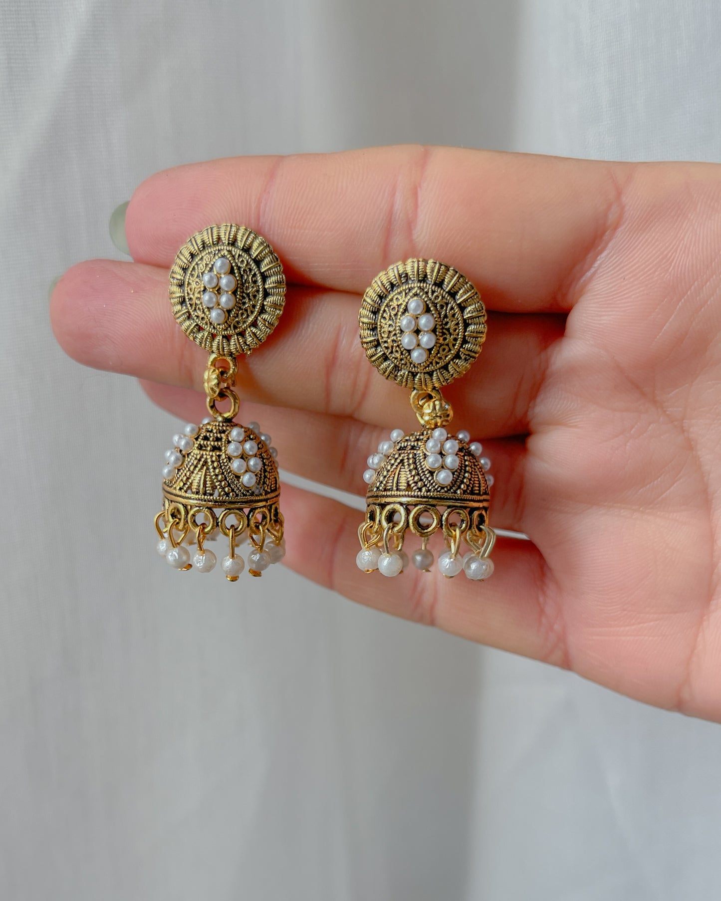 Jhumkas dorées 