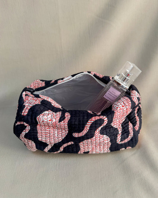 Black and red tiger l Handmade Quilted Cotton Bag