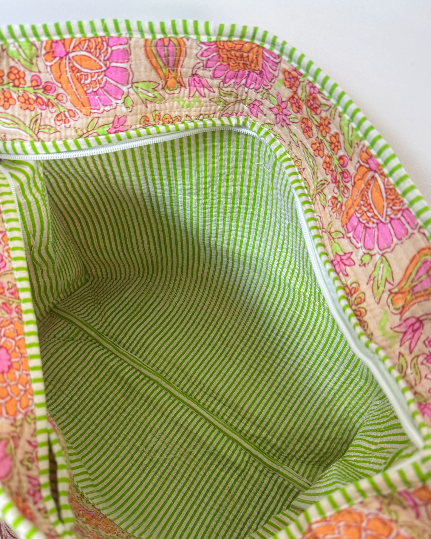 70s l Big tote bag in quilted cotton
