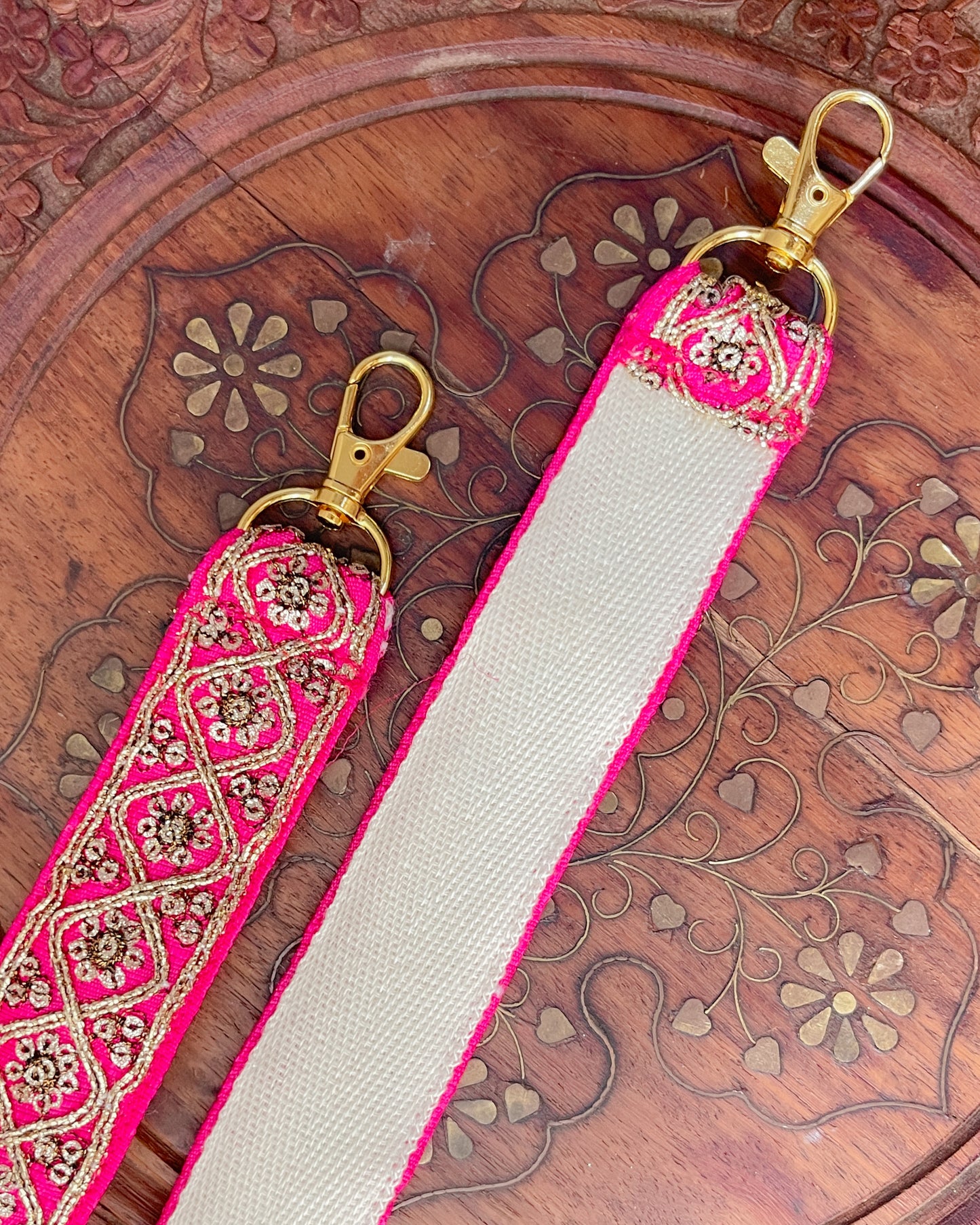 Embroidered crossbody strap for phone