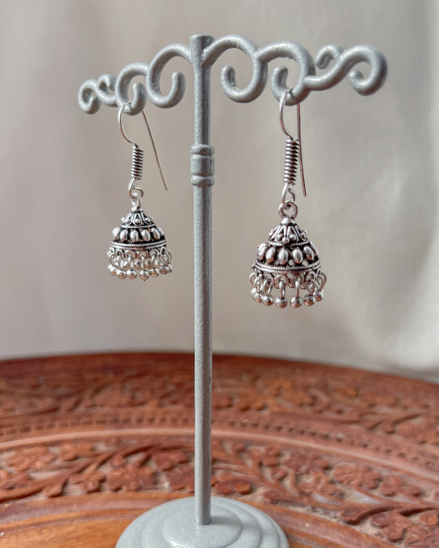 Silver lightweight jhumkas