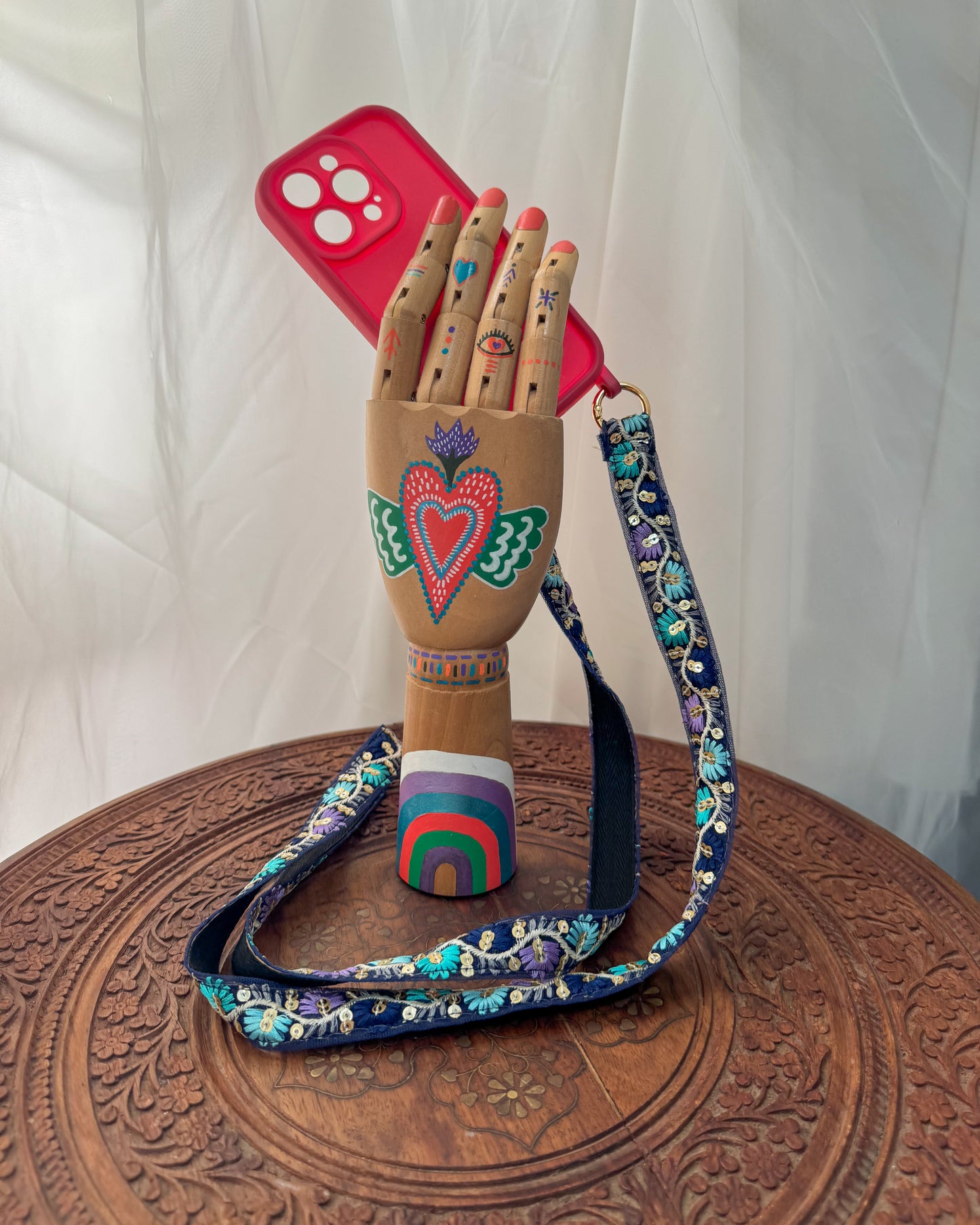 Embroidered strap for phone, bag or camera