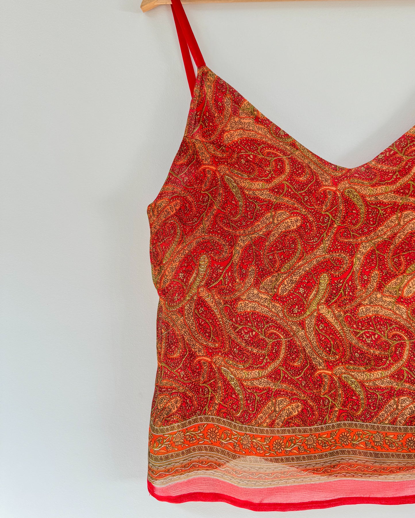 Satin cami top | Vibrant red