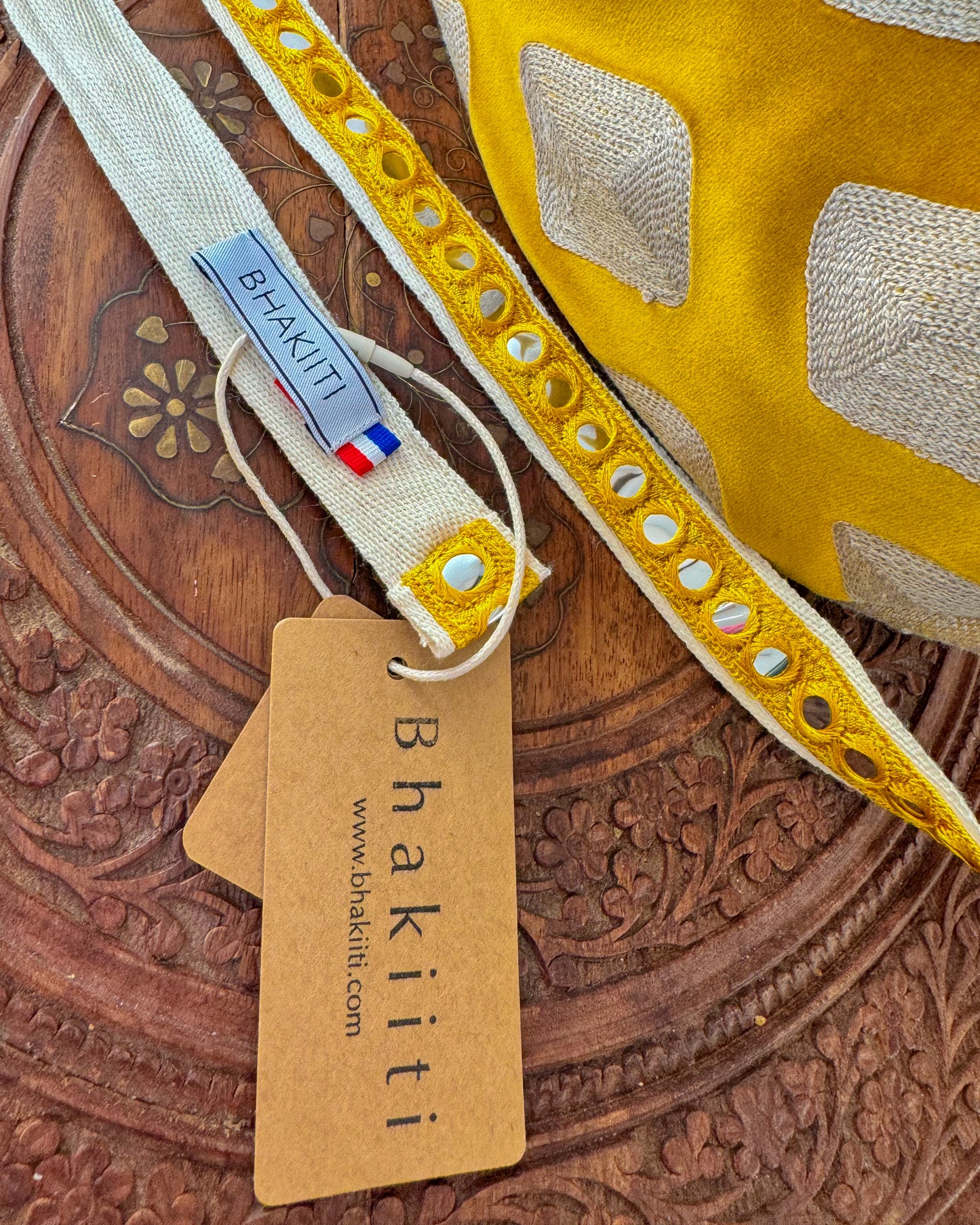 Yellow velvet embroidered shoulder | crossbody bag.