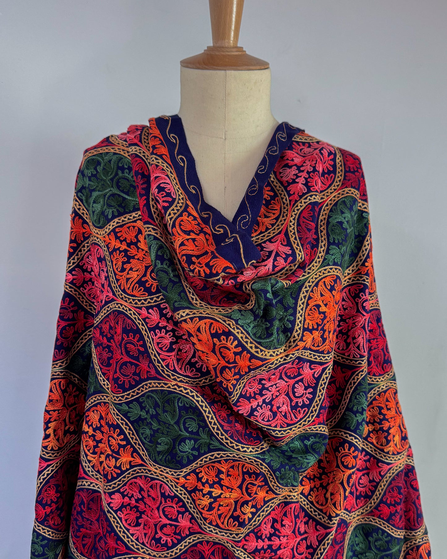 Fully Embroidered Winter Shawl
