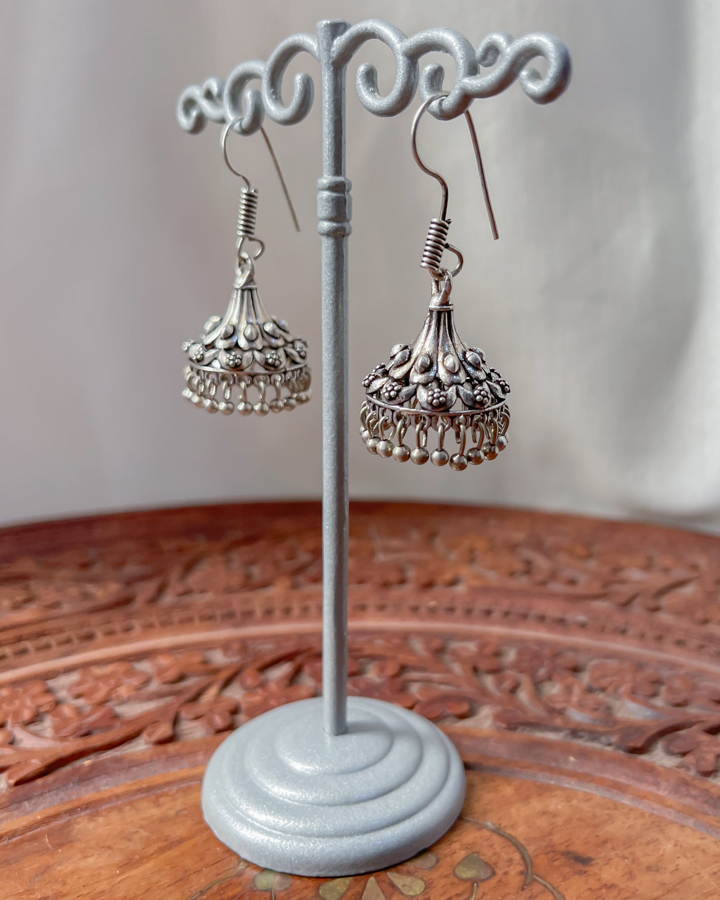 Silver lightweight jhumkas