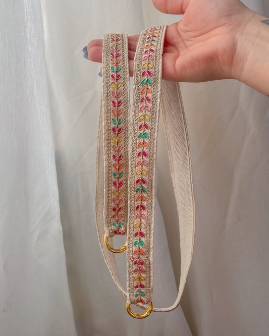 Embroidered crossbody strap for phone