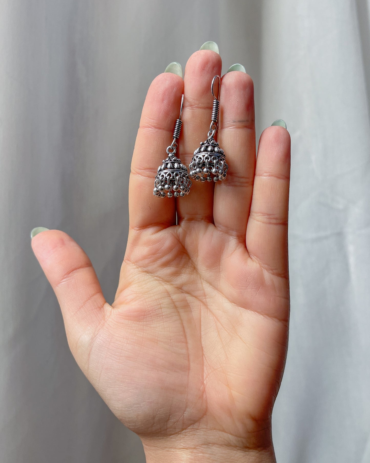 Silver lightweight jhumkas