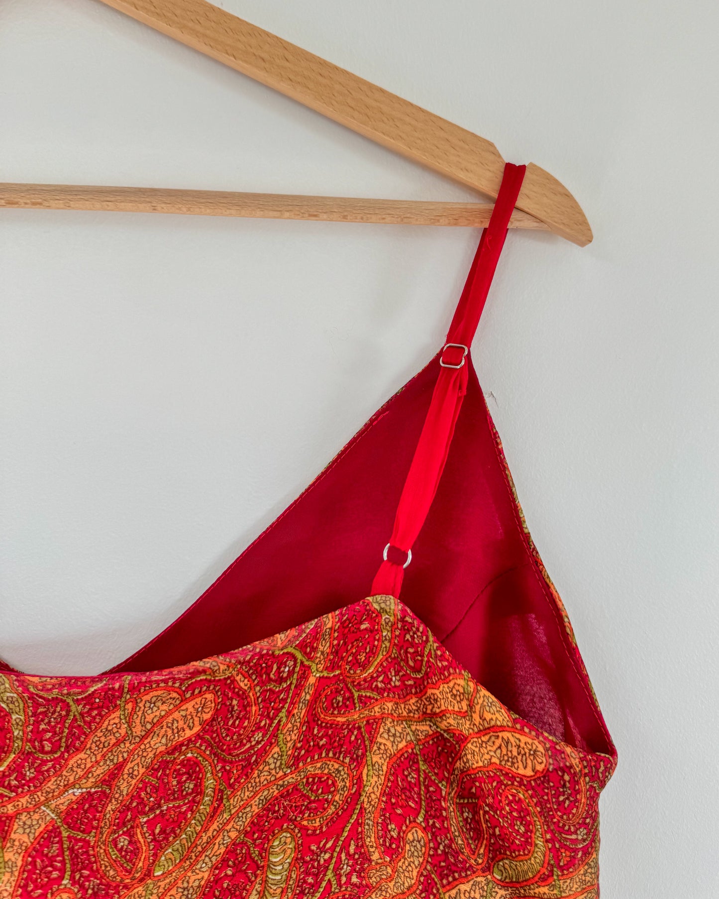 Satin cami top | Vibrant red