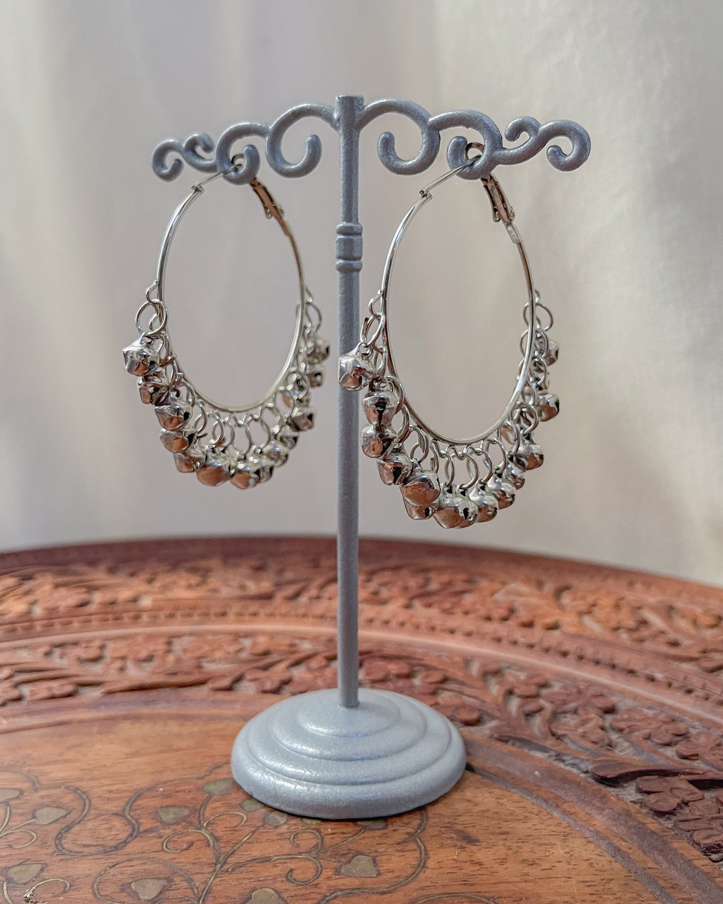 Boho silver hoops