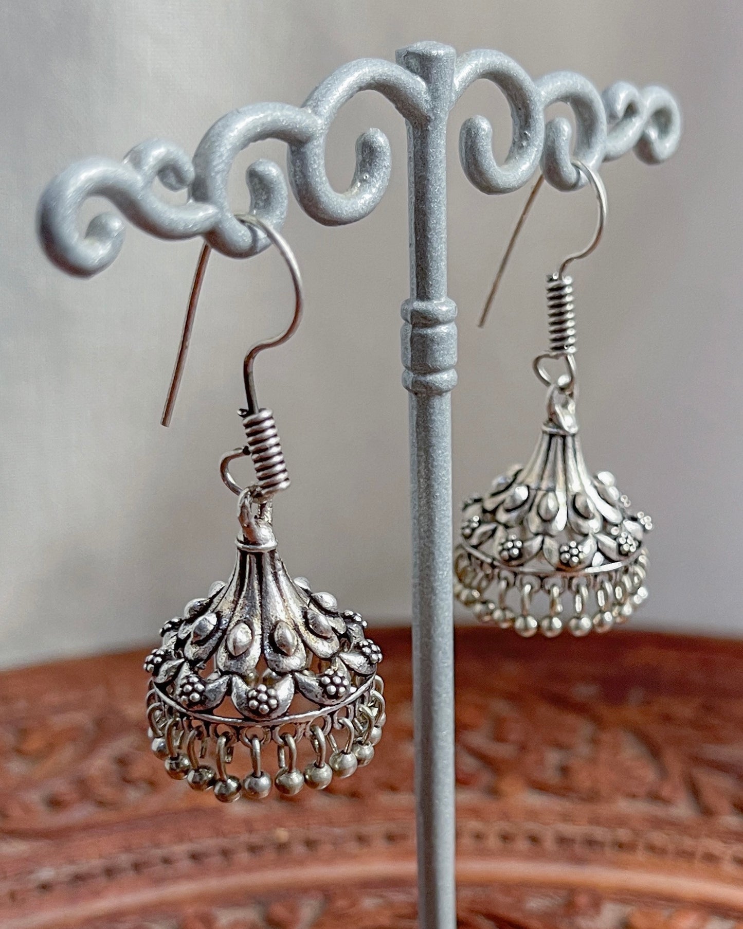 Silver lightweight jhumkas