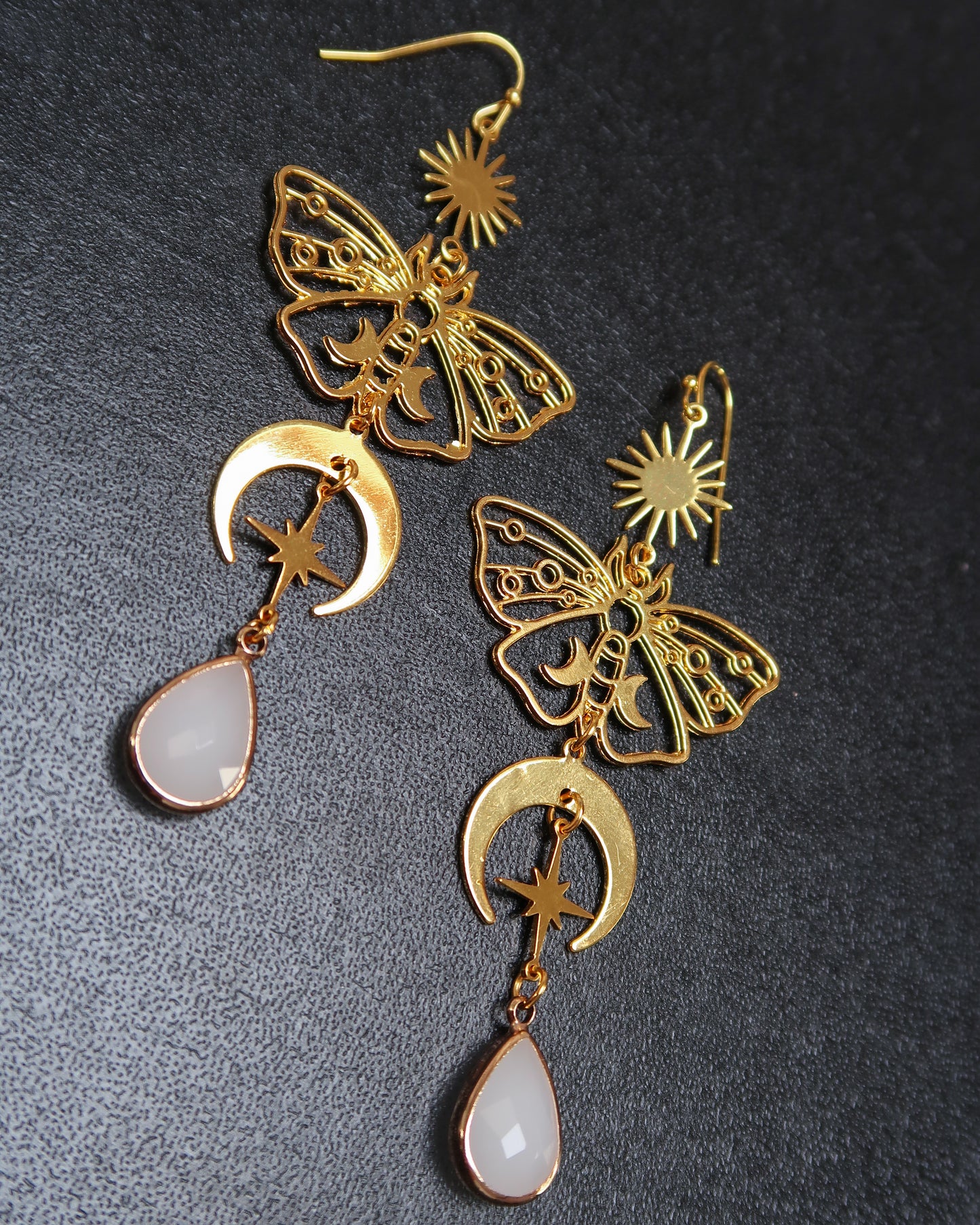 Moth golden earrings