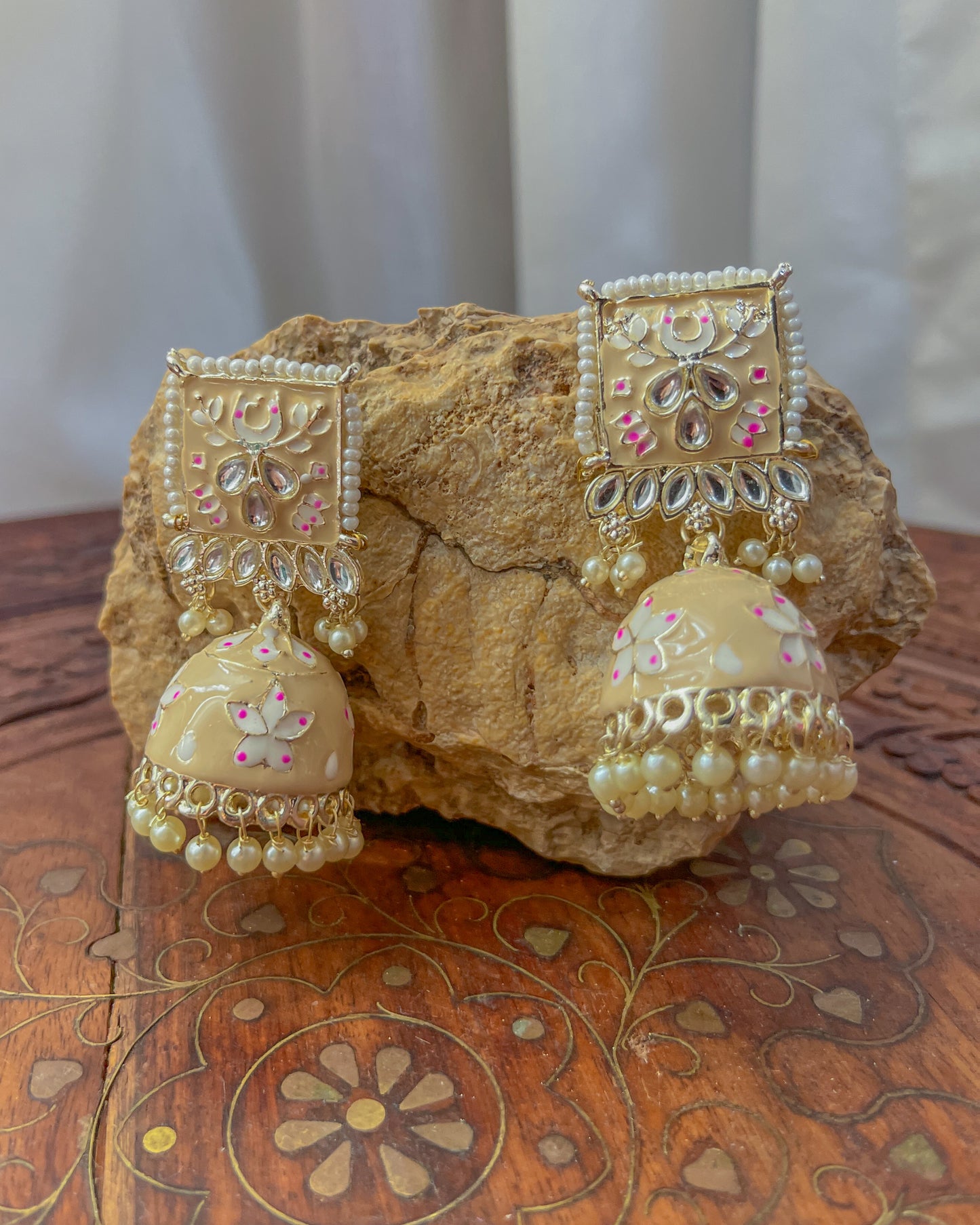 Boho enamel earrings