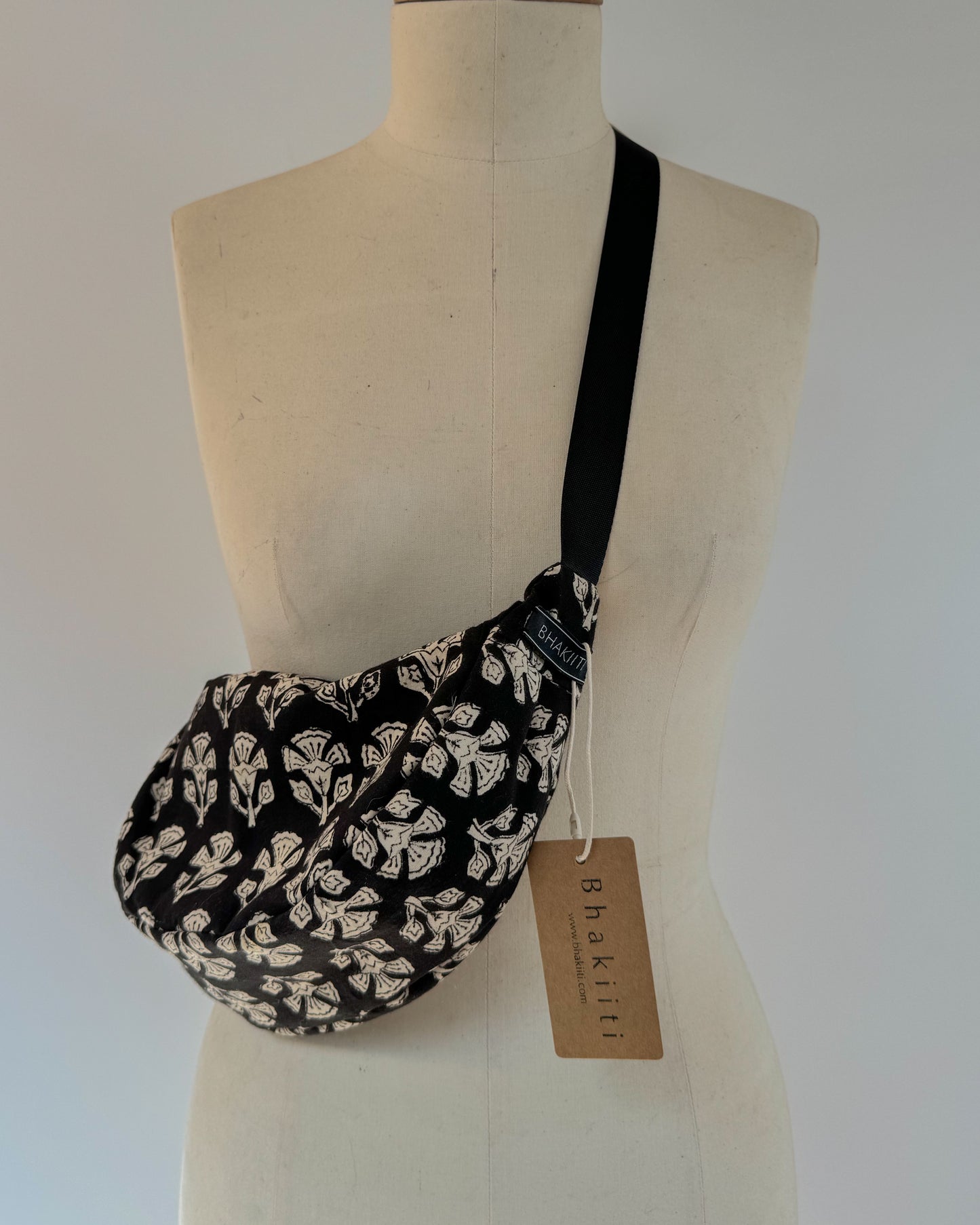 Black block print shoulder | crossbody bag.