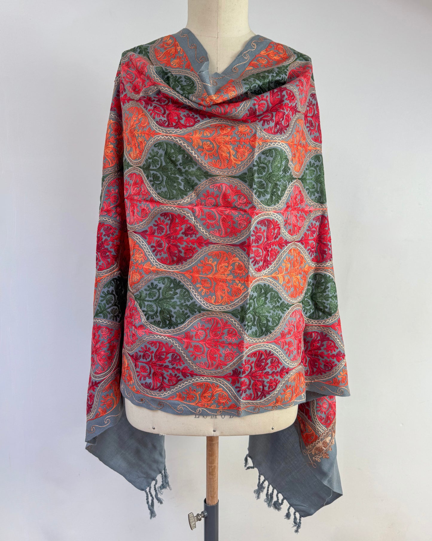 Fully Embroidered Winter Shawl