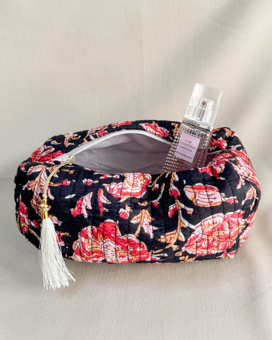 Handmade Quilted Cotton Travel Makeup Bags