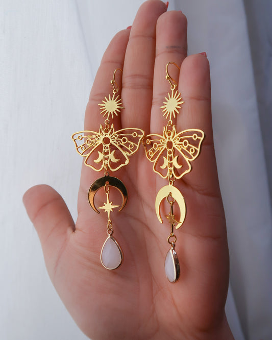 Moth golden earrings