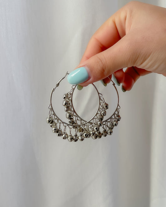 Boho silver hoops