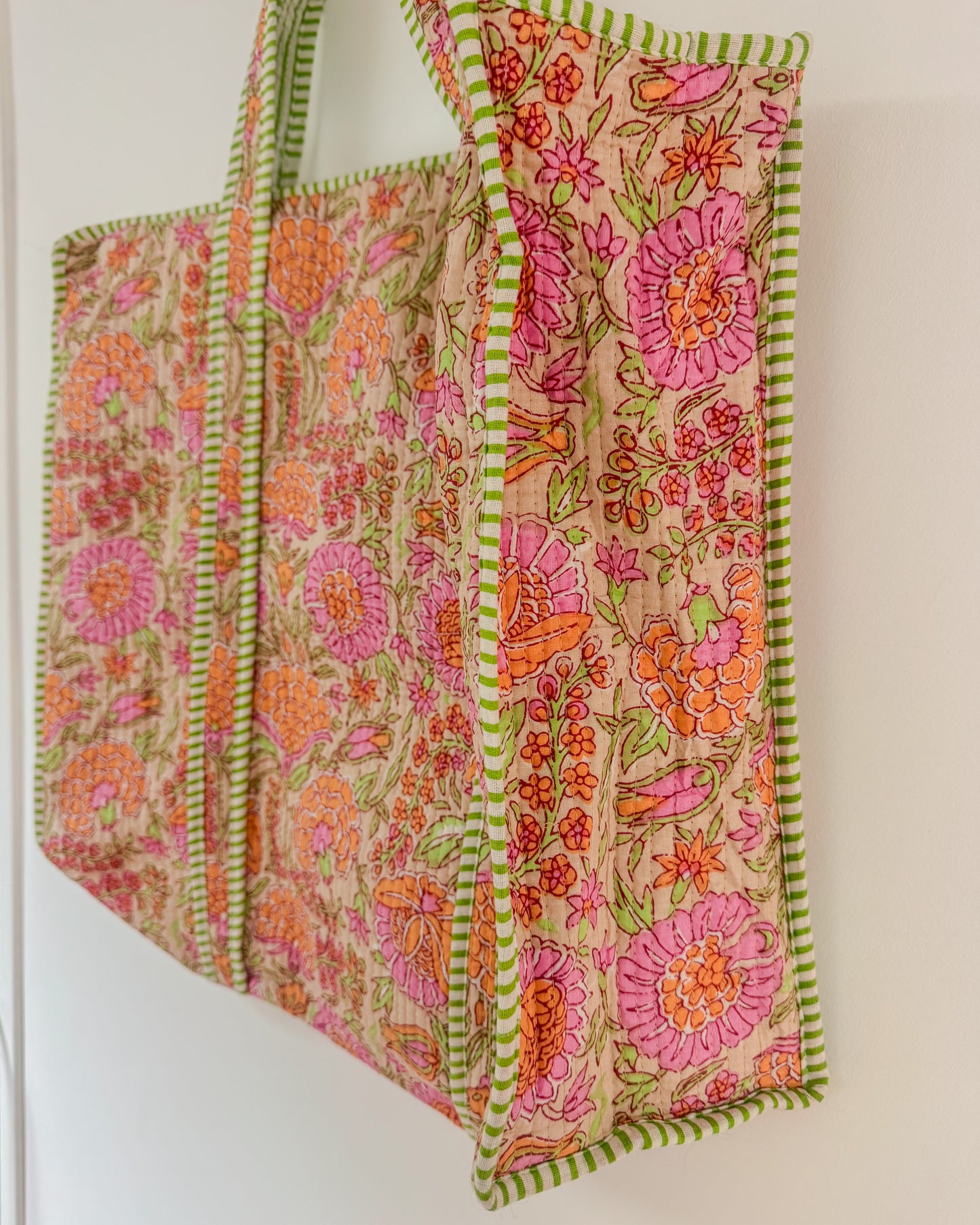 70s l Big tote bag in quilted cotton